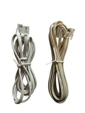 Set of 2 RJ11 Modular Telephone Line Cords